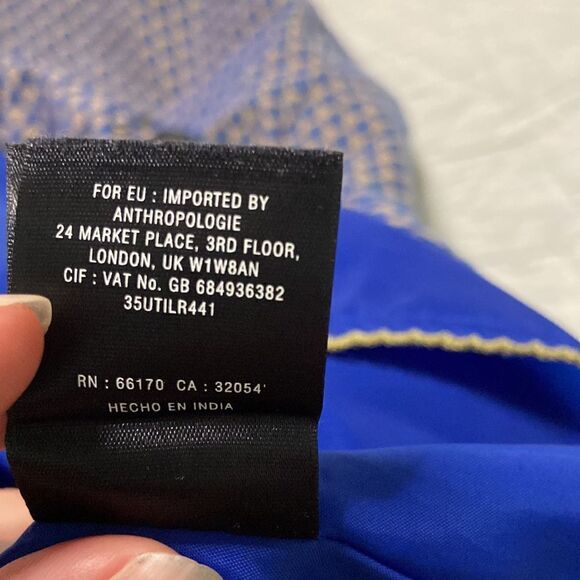 Anthropologie’s Leifsdottir Blue Patterned Flare Skirt - Picture 6 of 9